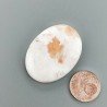 Scolecite Rosa Naturale Forma Ovale Piatto Cabochon Liscio Fatto a Mano 34X25X6mm 7,50gm 1pz