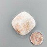 Scolecite Rosa Naturale Forma Cuscino Piatto Cabochon Liscio Fatto a Mano 27X27X5mm 5,90gm 1pz