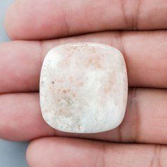 Scolecite Rosa Naturale Forma Cuscino Piatto Cabochon Liscio Fatto a Mano 27X27X5mm 5,90gm 1pz