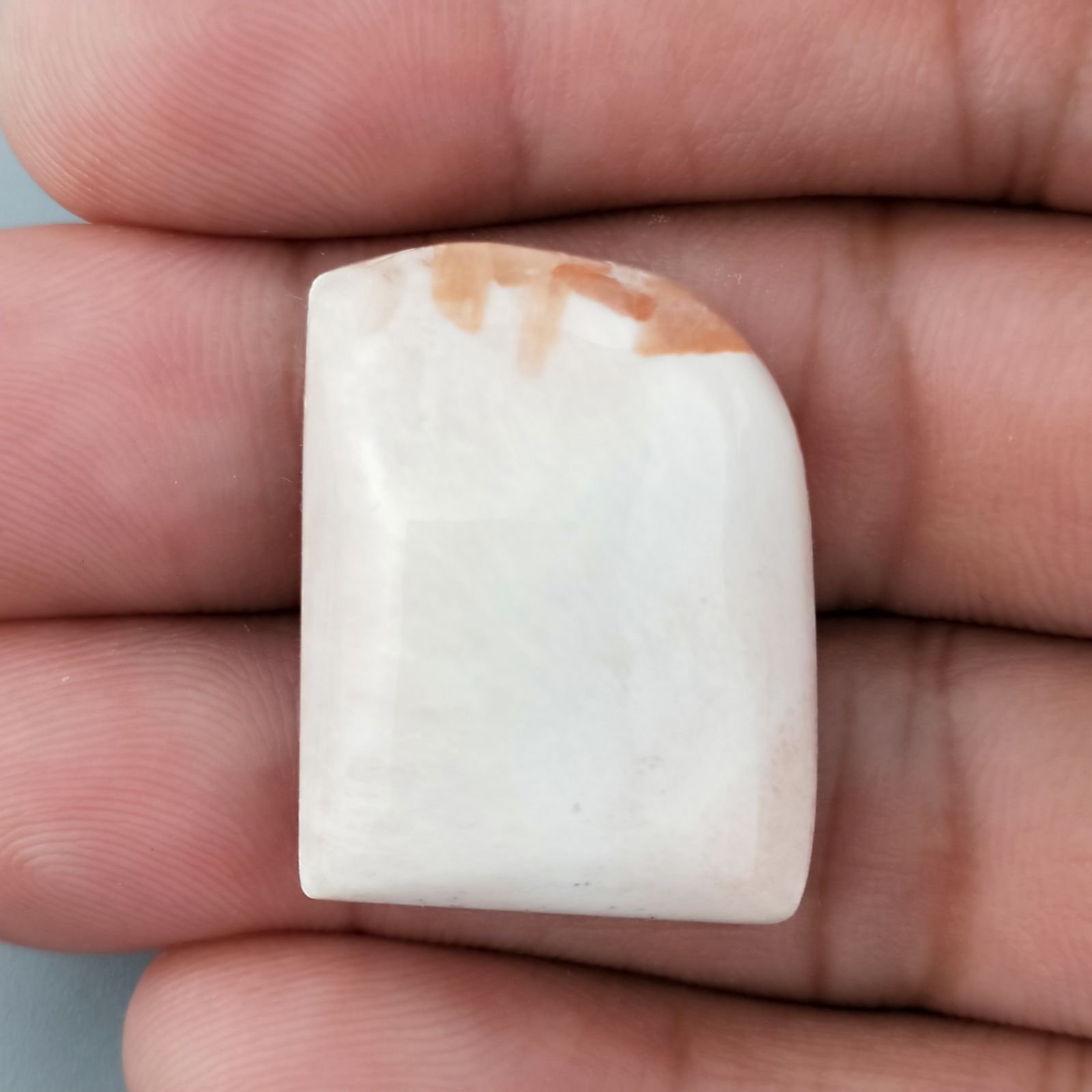 Scolecite Rosa Naturale Forma Fantasia Piatto Cabochon Liscio Fatto a Mano 26X21mm 6,19gm 1pz
