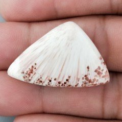 Scolecite Rosa Naturale Forma Fantasia Piatto Cabochon Liscio Fatto a Mano 31X20mm 5,82gm 1pz