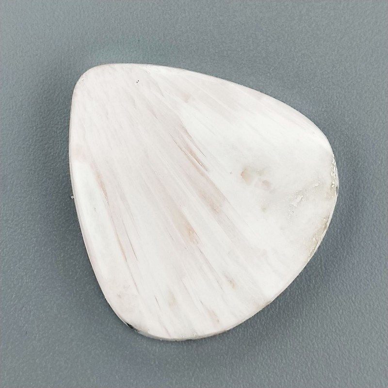 Scolecite Rosa Naturale Forma Goccia Piatto Cabochon Liscio Fatto a Mano 28X26X5mm 4,30gm 1pz