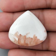 Cabochon di Scolecite Rosa Naturale Goccia, Piatto e Liscio, 30x27 mm, 8,30 g, Fatto a Mano Cabochon di Scolecite Rosa Naturale Goccia, Piatto e Liscio, 30x27 mm, 8,30 g, Fatto a Mano