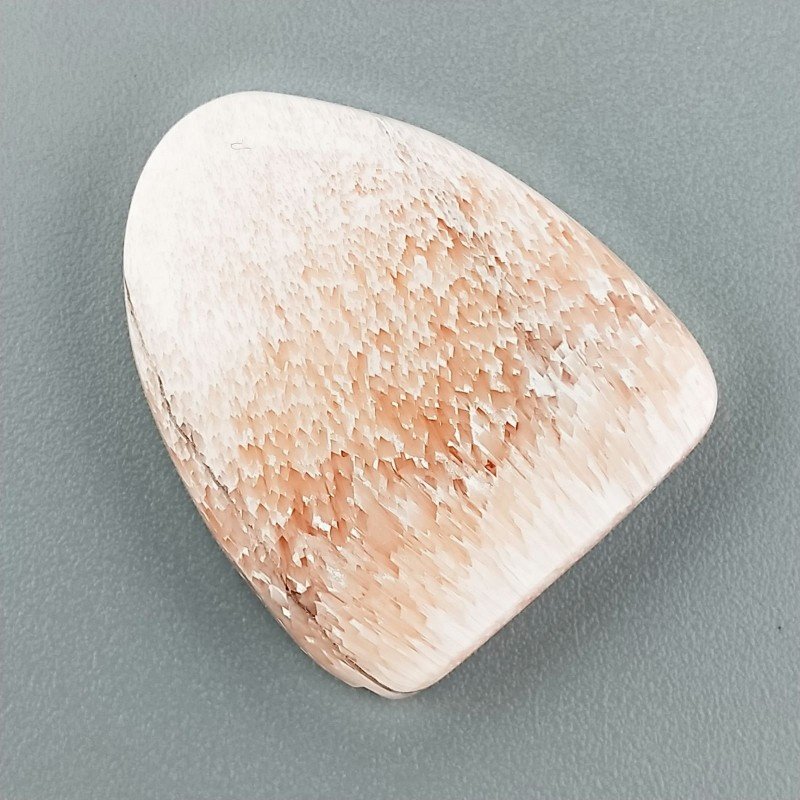 Scolecite Rosa Naturale Forma Fantasia Piatto Cabochon Liscio Fatto a Mano 25X21X5mm 4,00gm 1pz