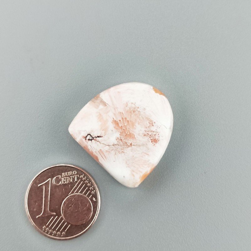 Cabochon di Scolecite Rosa Naturale Fantasia, Piatto e Liscio, 25x21x5 mm, 4,00 g, Fatto a Mano