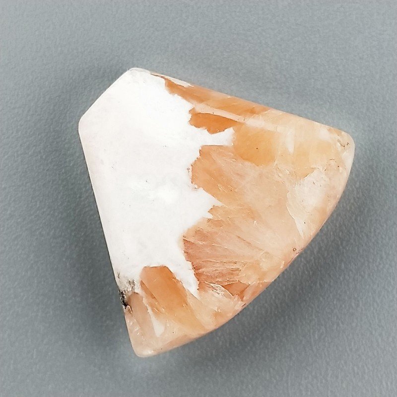 Scolecite Rosa Naturale Forma Fantasia Piatto Cabochon Liscio Fatto a Mano 21X18mm 3,03gm 1pz