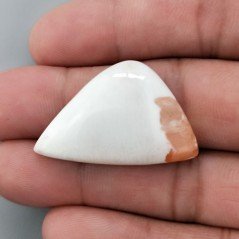 Cabochon di Scolecite Rosa Naturale Fantasia, Piatto e Liscio, 34x21 mm, 5,17 g, Fatto a Mano