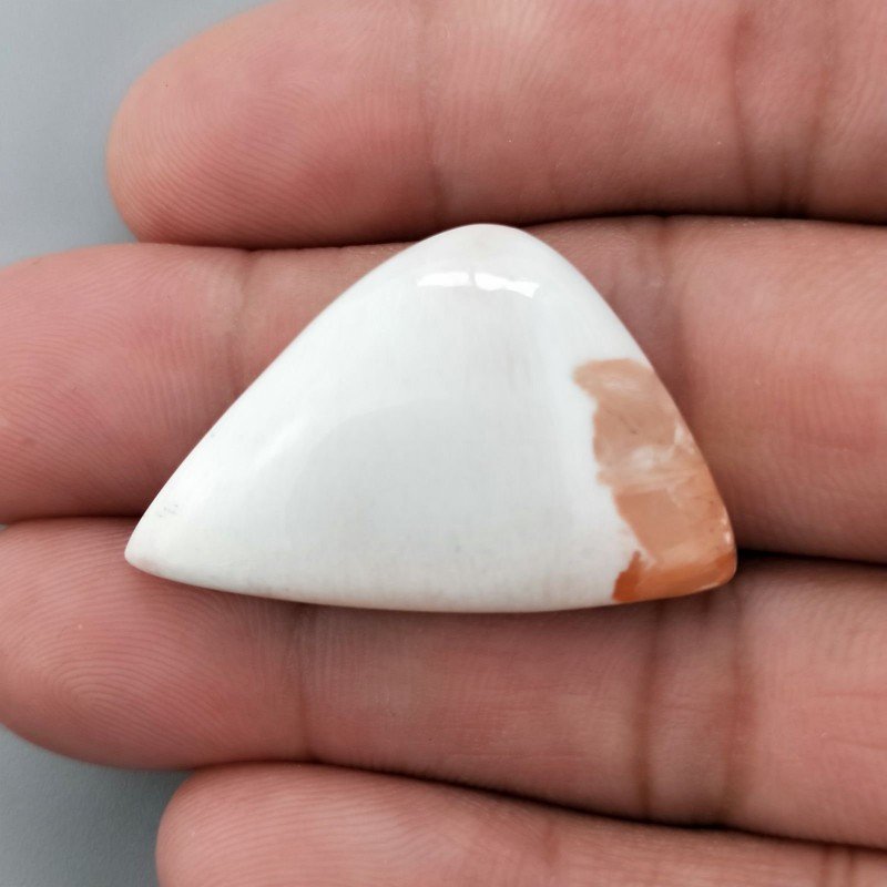 Scolecite Rosa Naturale Forma Fantasia Piatto Cabochon Liscio Fatto a Mano 34X21mm 5,17gm 1pz