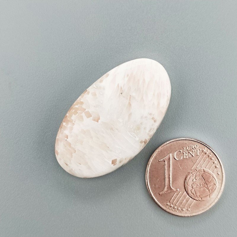 Scolecite Rosa Naturale Forma Ovale Piatto Cabochon Liscio Fatto a Mano 29X17X5mm 3,70gm 1pz