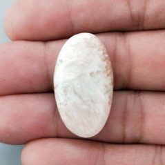 Scolecite Rosa Naturale Forma Ovale Piatto Cabochon Liscio Fatto a Mano 29X17X5mm 3,70gm 1pz