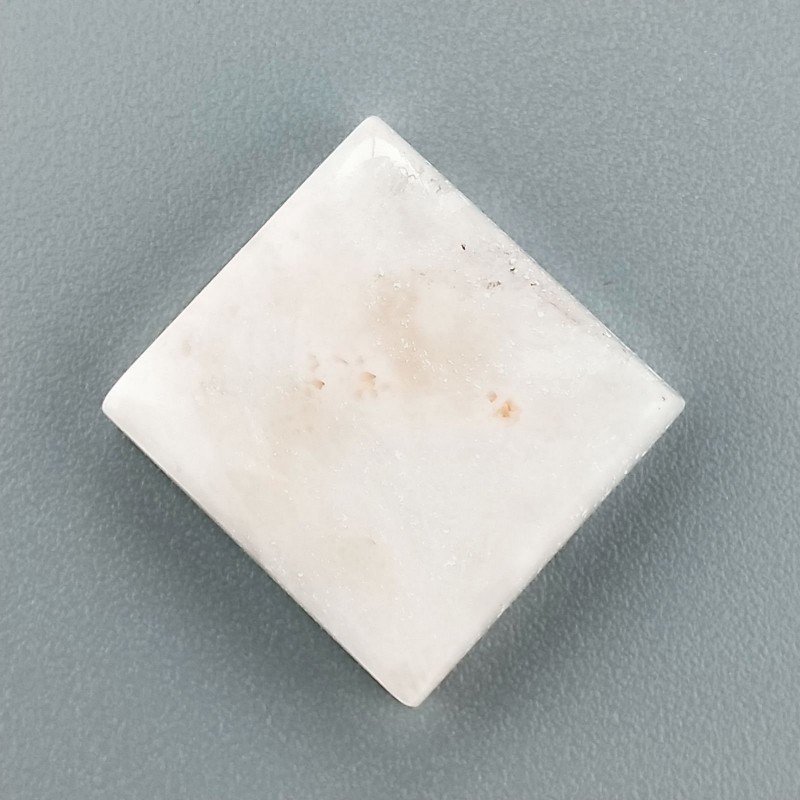 Scolecite Rosa Naturale Forma Quadrato Piatto Cabochon Liscio Fatto a Mano 16X16X5mm 2,40gm 1pz
