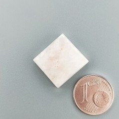 Scolecite Rosa Naturale Forma Quadrato Piatto Cabochon Liscio Fatto a Mano 16X16X5mm 2,40gm 1pz