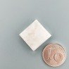 Scolecite Rosa Naturale Forma Quadrato Piatto Cabochon Liscio Fatto a Mano 16X16X5mm 2,40gm 1pz