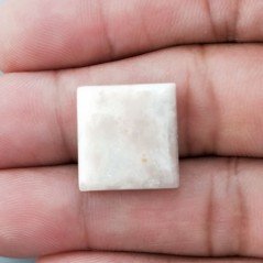 Scolecite Rosa Naturale Forma Quadrato Piatto Cabochon Liscio Fatto a Mano 16X16X5mm 2,40gm 1pz