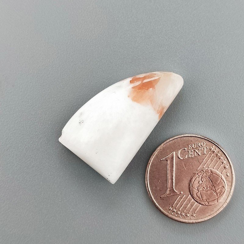 Cabochon di Scolecite Rosa Naturale Fantasia, Piatto e Liscio, 23x13 mm, 1,91 g, Fatto a Mano