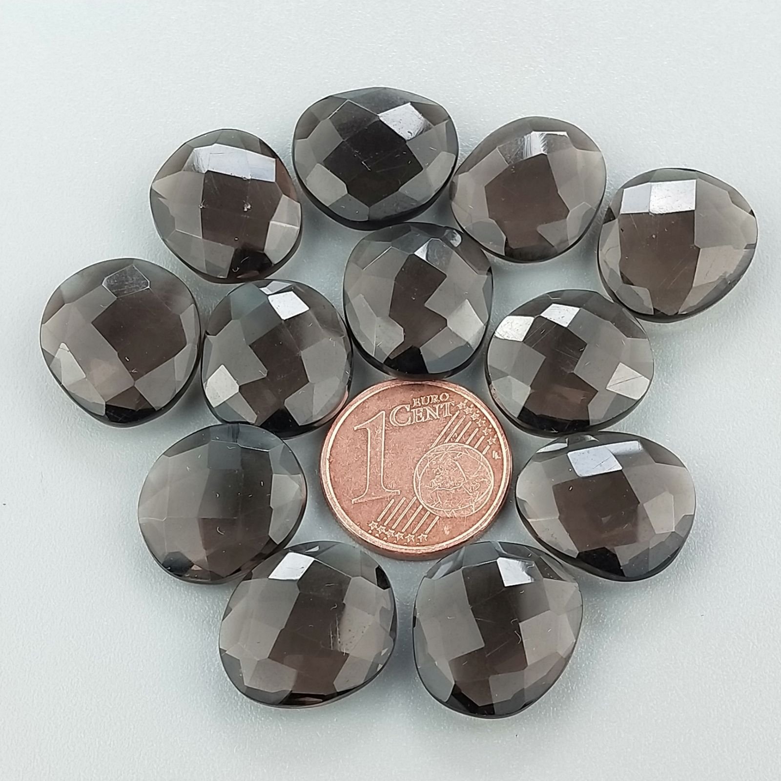 Quarzo Fume Briolette Forma Irregolare Sfaccettato Fatto a Mano 12-16mm 1pz