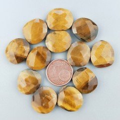 Occhio di Tigre Briolette Forma Irregolare Sfaccettato Fatto a Mano 12-16mm 1pz