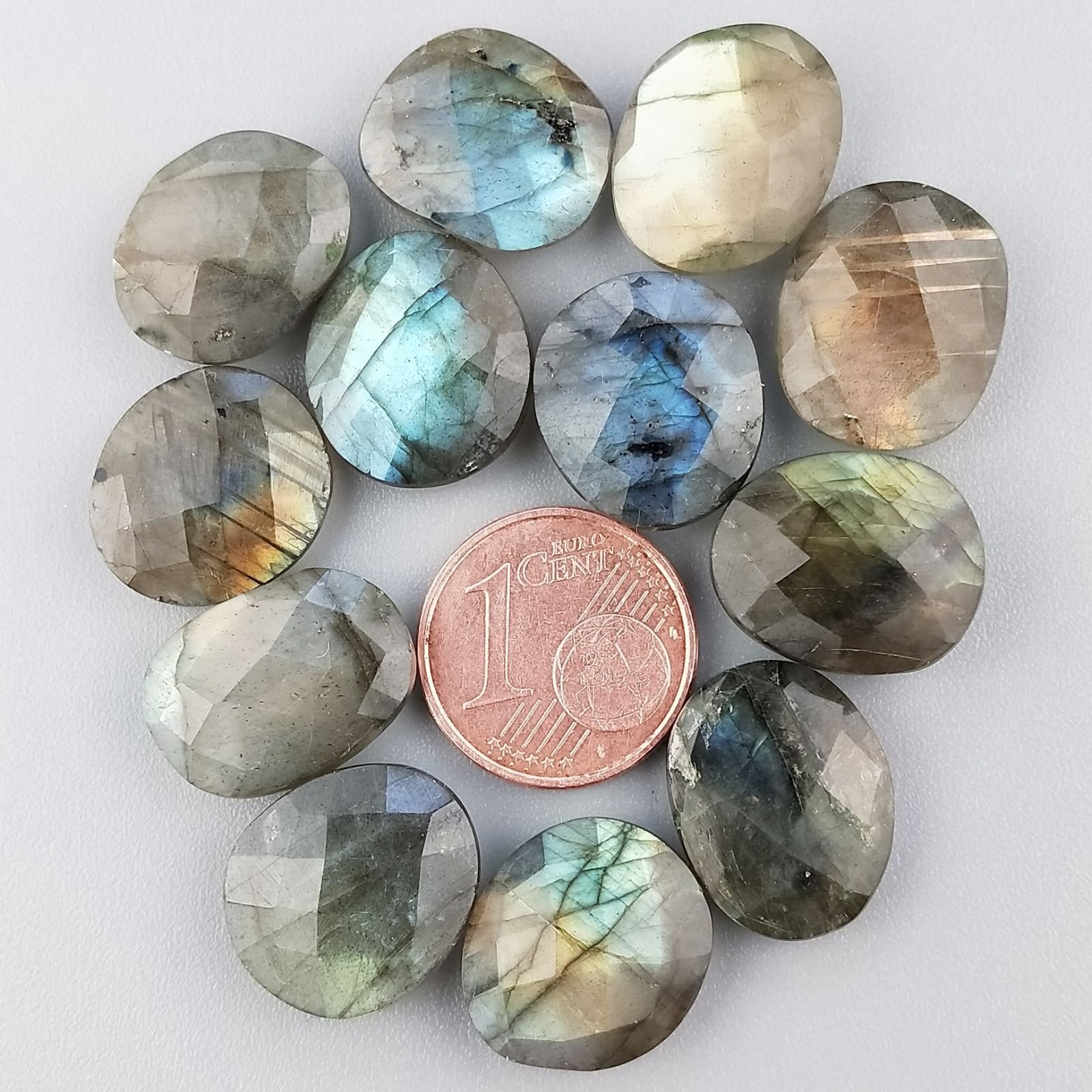 Labradorite Briolette Forma Irregolare Sfaccettato Fatto a Mano 12-16mm 1pz
