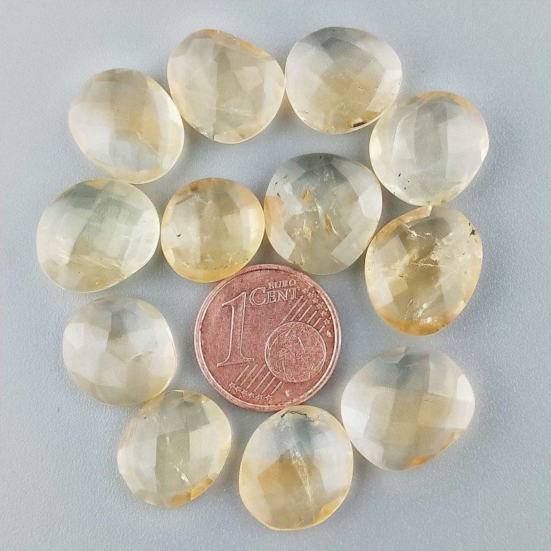 Briolette di Quarzo Citrino, Forma Irregolare, Sfaccettata a Mano, 12-16 mm