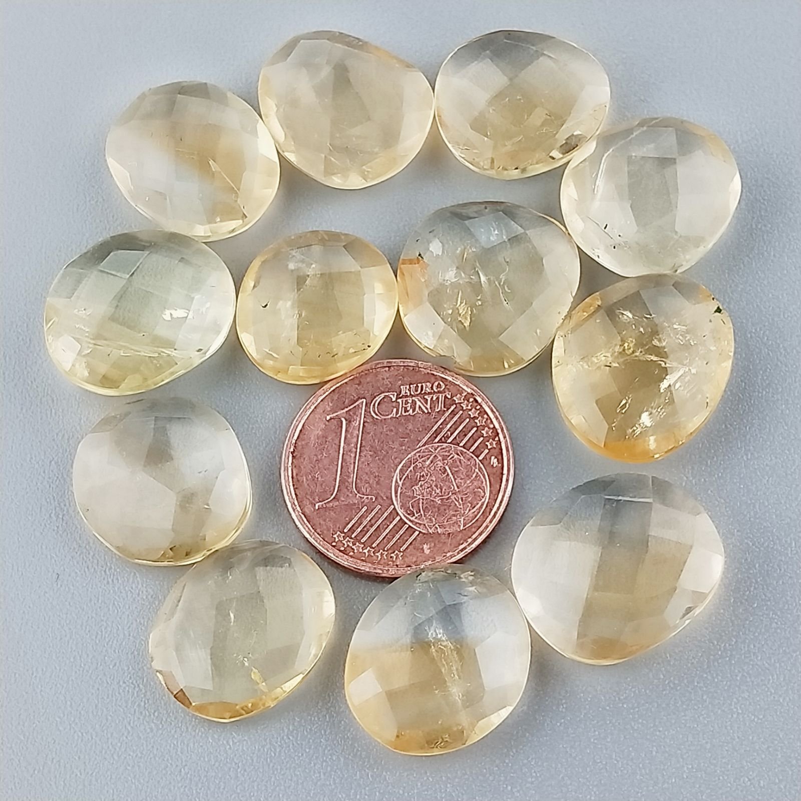 Quarzo Citrino Briolette Forma Irregolare Sfaccettato Fatto a Mano 12-16mm 1pz