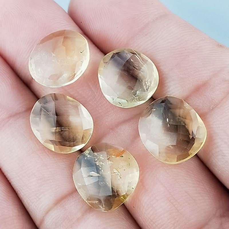 Quarzo Citrino Briolette Forma Irregolare Sfaccettato Fatto a Mano 12-16mm 1pz