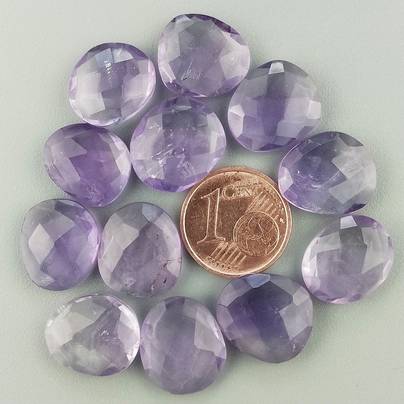 Briolette di Ametista Rosa di Francia, Forma Irregolare, Sfaccettata a Mano, 12-16 mm