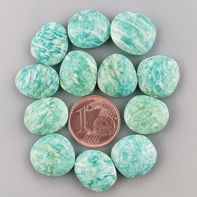 Briolette di Amazzonite Naturale, Forma Irregolare, Sfaccettata a Mano, 12-16 mm