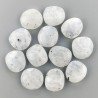 Labradrorite Bianca Briolette Forma Irregolare Sfaccettato Fatto a Mano 10-16mm 1pz