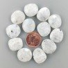 Labradrorite Bianca Briolette Forma Irregolare Sfaccettato Fatto a Mano 10-16mm 1pz