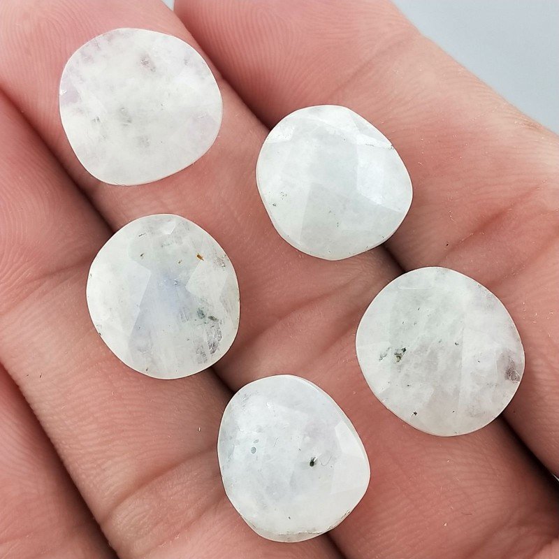 Labradrorite Bianca Briolette Forma Irregolare Sfaccettato Fatto a Mano 10-16mm 1pz