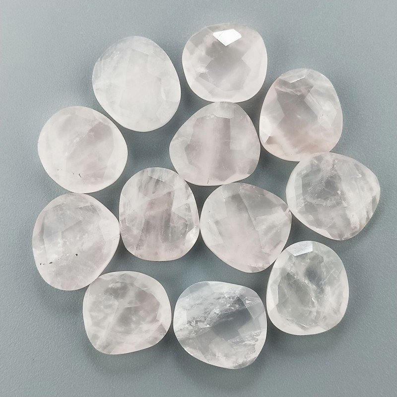 Quarzo Rosa Briolette Forma Irregolare Sfaccettato Fatto a Mano 12-16mm 1pz