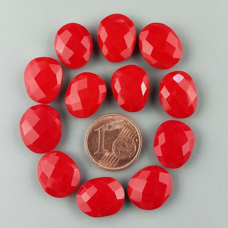 Briolette di Corallo Idrotermale, Forma Irregolare, Sfaccettata a Mano, 12-16 mm