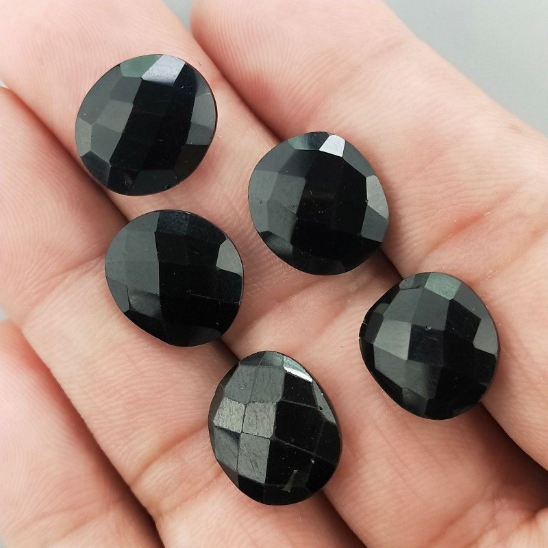 Onice Nera Briolette Forma Irregolare Sfaccettato Fatto a Mano 12-16mm 1pz Onice Nera Briolette Forma Irregolare Sfaccettato Fatto a Mano 12-16mm 1pz