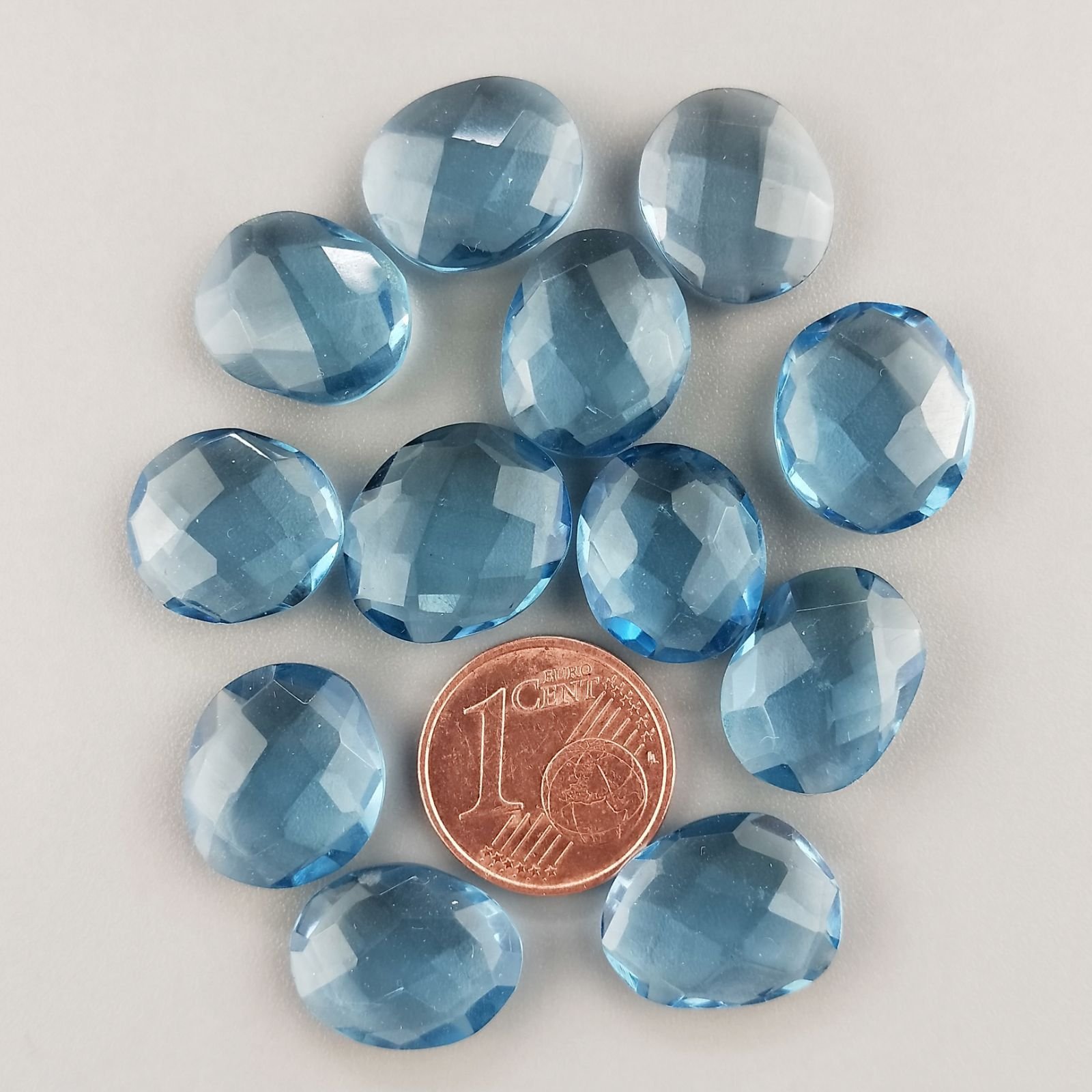 Acquamarina Santa Maria Idrotermale Briolette Forma Irregolare Sfaccettato Fatto a Mano 12-16mm 1pz