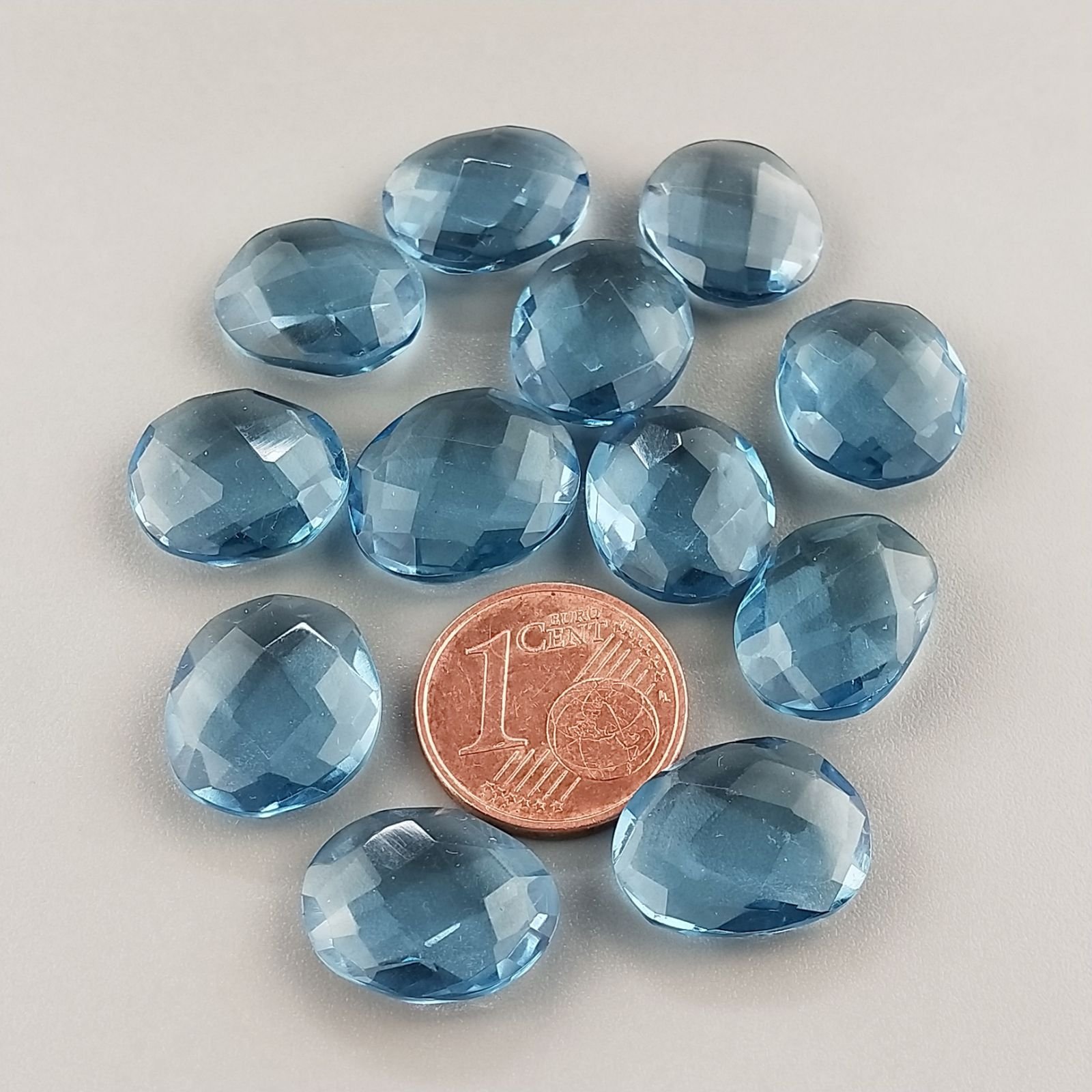 Acquamarina Santa Maria Idrotermale Briolette Forma Irregolare Sfaccettato Fatto a Mano 12-16mm 1pz