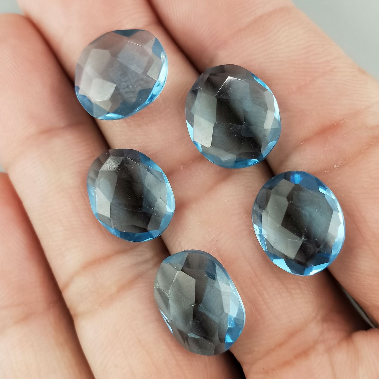 Acquamarina Santa Maria Idrotermale Briolette Forma Irregolare Sfaccettato Fatto a Mano 12-16mm 1pz