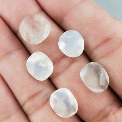 Pietra di Luna Bianca Briolette Forma Irregolare Sfaccettato Fatto a Mano 12-16mm 1pz