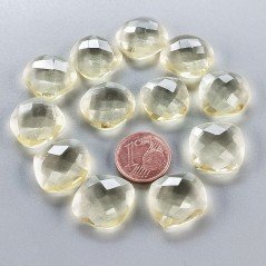 Quarzo Limone Idrotermale Briolette Forma Irregolare Sfaccettato Fatto a Mano 12-16mm 1pz