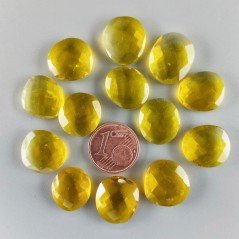 Quarzo Giallo Idrotermale Briolette Forma Irregolare Sfaccettato Fatto a Mano 12-16mm 1pz