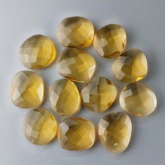 Quarzo Citrino Idrotermale Briolette Forma Irregolare Sfaccettato Fatto a Mano 12-16mm 1pz