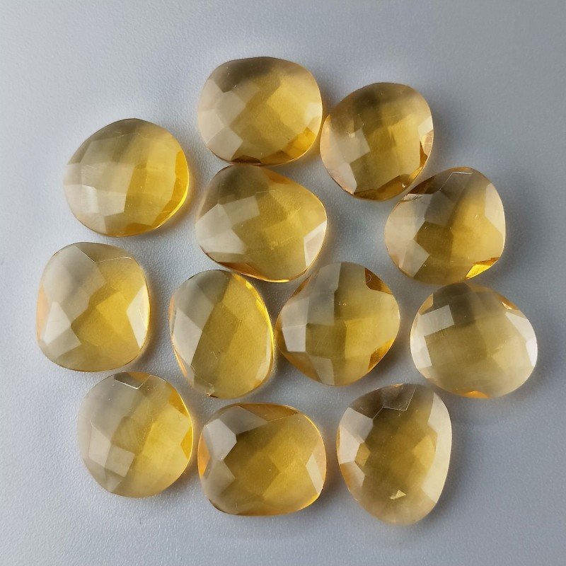 Quarzo Citrino Idrotermale Briolette Forma Irregolare Sfaccettato Fatto a Mano 12-16mm 1pz