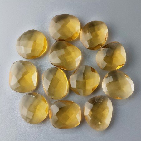 Quarzo Citrino Idrotermale Briolette Forma Irregolare Sfaccettato Fatto a Mano 12-16mm 1pz