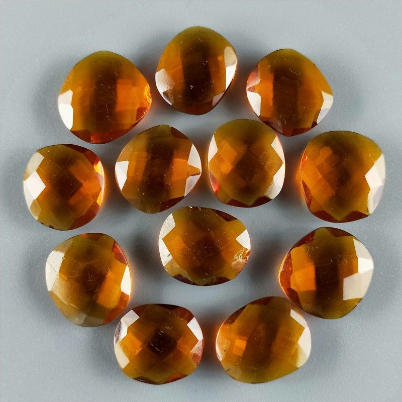 Quarzo Ambra Idrotermale Briolette Forma Irregolare Sfaccettato Fatto a Mano 12-16mm 1pz