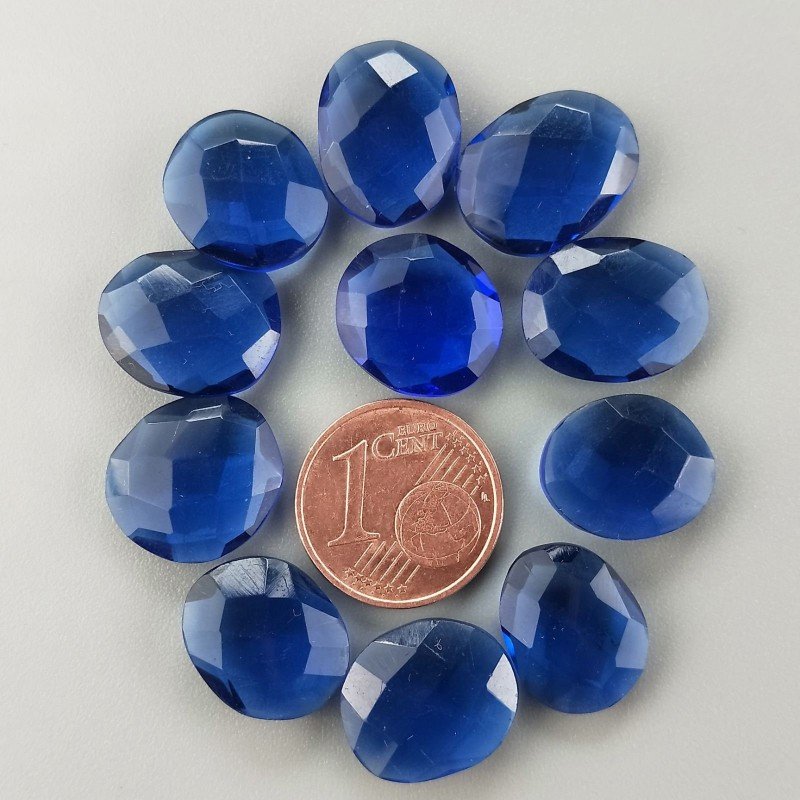 Briolette di Cianite Blu Idrotermale, Forma Irregolare, Sfaccettata a Mano, 12-16 mm