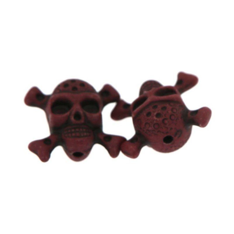 Aulite magenta forma teschio con ossa 22mm 1pz