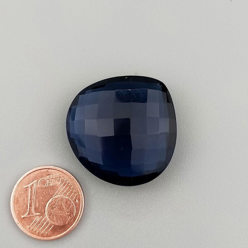 Briolette di Cianite Idrotermale, Forma Cuore, Sfaccettata a Mano, 25 mm, 32,50 ct