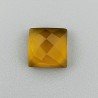 Quarzo Citrino Idrotermale Cabochon Forma Quadrato Sfaccettato Fatto a Mano 10mm 5,20 Carati 1pz