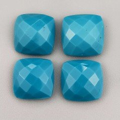 Turchese Idrotermale Cabochon Forma Quadrato Sfaccettato Fatto a Mano 14mm 1pz 9,00 Carati 1pz