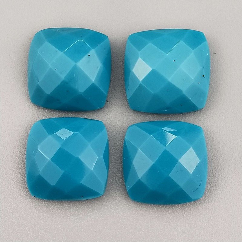 Turchese Idrotermale Cabochon Forma Quadrato Sfaccettato Fatto a Mano 14mm 1pz 9,00 Carati 1pz