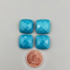 Turchese Idrotermale Cabochon Forma Quadrato Sfaccettato Fatto a Mano 14mm 1pz 9,00 Carati 1pz